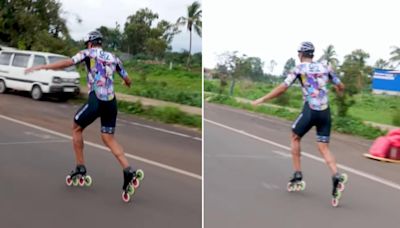 Karnataka club bags Guinness World Record as member rides backwards on inline skates. Watch