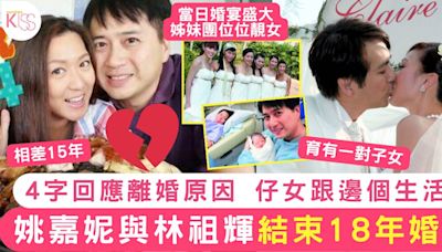 姚嘉妮與林祖輝結束18年婚姻 4字回應離婚原因 仔女跟邊個？