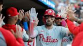 Bryce Harper homers, drives in 5 runs and helps turn triple play in Phillies' 8-1 win over Tigers