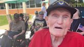 World War II veteran gets 100th birthday surprise from Phillie Phanatic: "I can't believe it"