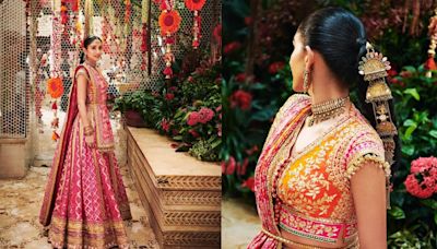 Radhika Merchant goes divine mode with custom Manish Malhotra’s ‘Durga-shloka’ embroidered lehenga for mameru