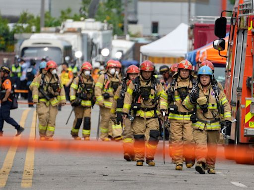 Search continues for missing worker after fire at South Korea’s lithium battery plant kills 22