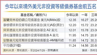 境外美元非投等債基金 績效靚 - 投資理財