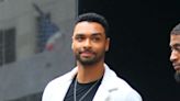 Rege-Jean Page Dresses Down White Blazer With T-Shirt & Sneakers at ‘Good Morning America’