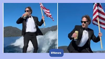 Watch: Mark Zuckerberg surfs in a tuxedo while sipping beer, internet calls him badass