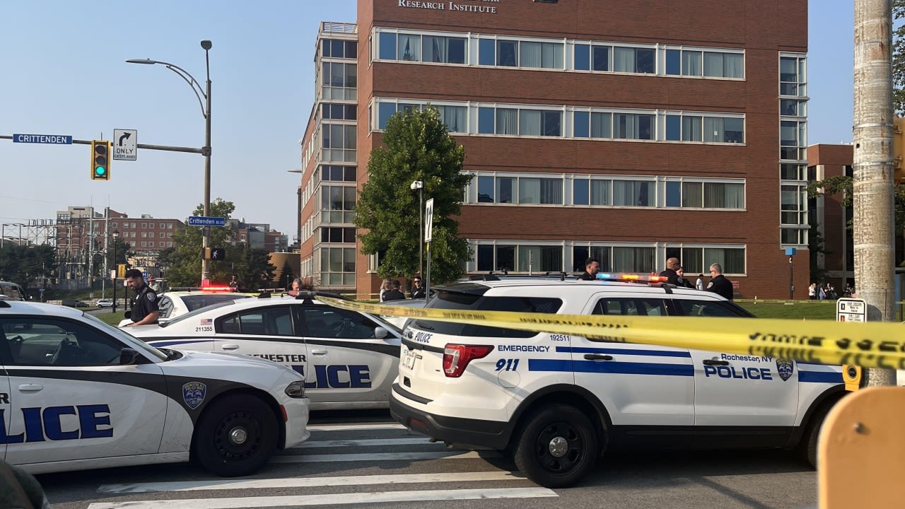 Large police presence outside Strong Memorial Hospital