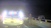 Video captures police dog jumping off 75-foot-bridge