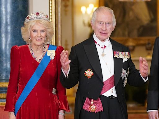 Behind-the-scenes look at Buckingham Palace’s state banquet with gold cutlery and vibrant flowers