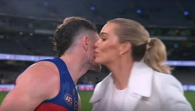 Lachie Neale and Abbey Holmes speak out about viral kiss