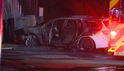 Woman in serious condition, toddler unhurt in fiery crash on east side