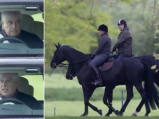 Prince Andrew goes for a ride a day after it was announced King Charles will be returning to public duties as monarch continues cancer treatment