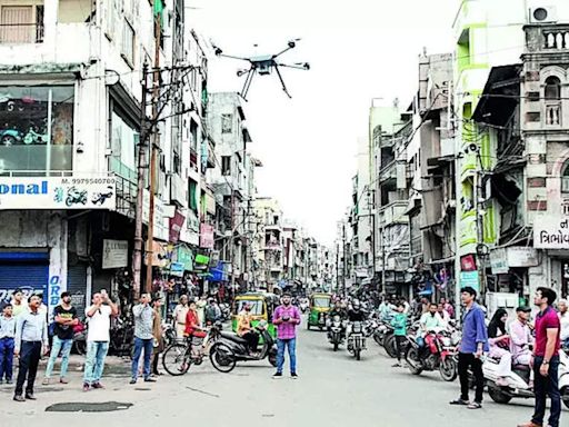 Tethered drone monitoring Rath Yatra in Vadodara | Vadodara News - Times of India