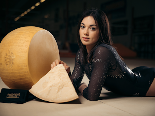 Italian gymnast moonlights as Italy's parmesan cheese ambassador