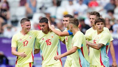 Spain men’s side cruise into Olympics quarter-finals with goals from Euro 2024 winners