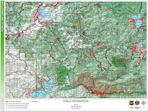 Sierra National Forest Basin Fire Update for Monday, July 1, 2024: 0% Containment at 12,631 Acres – Includes Public Information Map