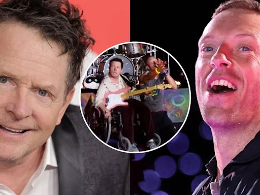 Michael J. Fox se unió a Coldplay en el escenario y tocaron “Fix You” en el festival Glastonbury 2024