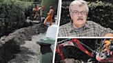 'They kept digging': Workmen dig trench around pensioner's home in hunt for faulty pipes