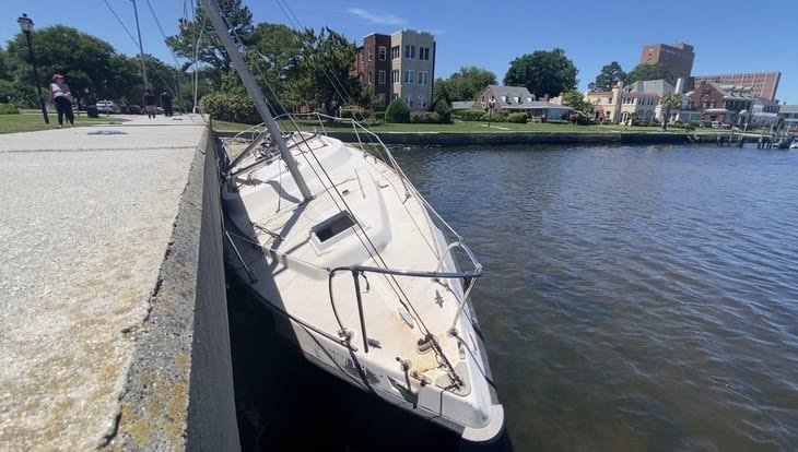 Abandoned sailboat raises concerns about risk to waterways across Hampton Roads