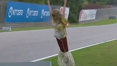 'Mad' moment mannequin falls onto IndyCar track with fears for 'lady falling'