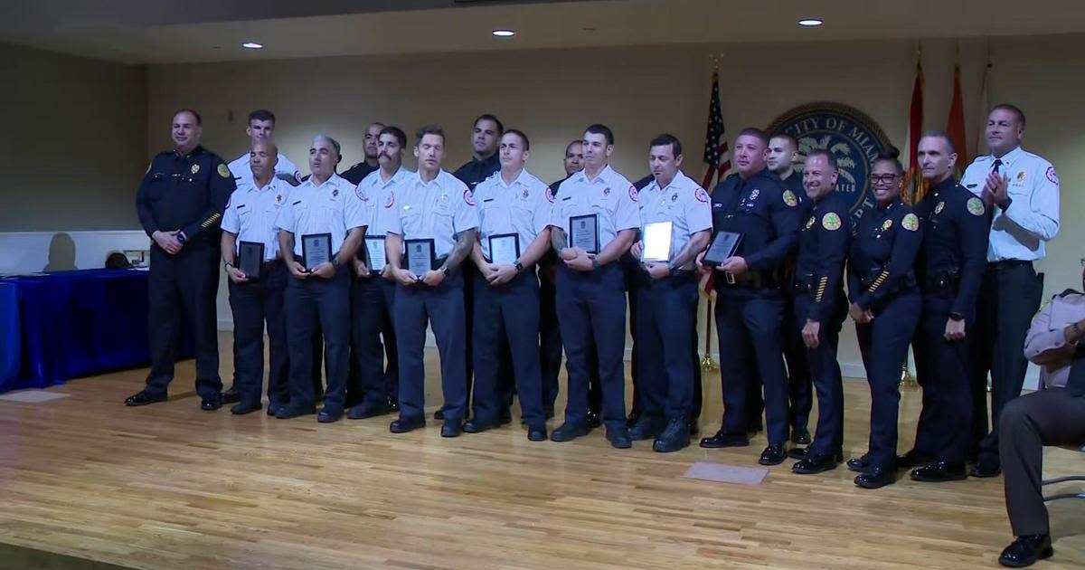 City of Miami firefighters, police officers honored for saving one of their own