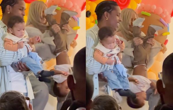 Parents defend Rihanna for holding son RZA upside down at his second birthday party