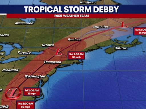 DC weather: Tropical Storm Debby remnants expected to bring heavy rain, flooding Thursday