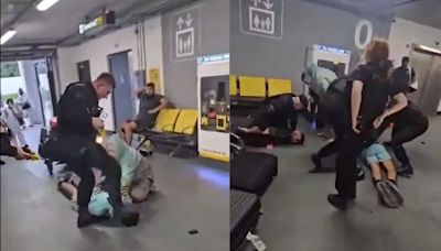 Horrifying Video: UK Officer Suspended After He Was Seen Stamping And Kicking Head Of A Man At Manchester Airport