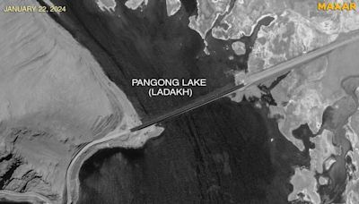 Satellite Pics: Vehicles Cross China's Now-Complete Pangong Lake Bridge