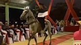 Joven acude con su caballo llamado Tormento a recibir su diploma de graduación