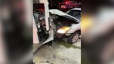 One hurt after car crashes into gas pumps in Brockton