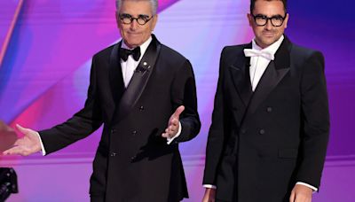 Eugene and Dan Levy Open the Emmys With Playful Jokes