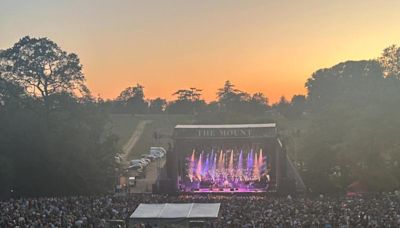 Paolo Nutini performs under a glowing sunset at Wasing On The Mount