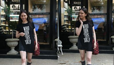 Aditi Rao Hydari Makes A Bold Appearance In Black As She Steps Out Of A Salon In Town, Pics Go...