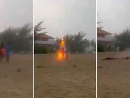Impactante video: Un rayo cayó sobre tres niños que caminaban por una playa en Puerto Rico