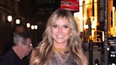 Heidi Klum Brings Colorful Sparkles in Zigzag Dress & Strappy Heels at ‘The Late Show With Stephen Colbert’