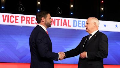 Tim Walz, JD Vance Shake Hands Before US Vice Presidential Debate Starts