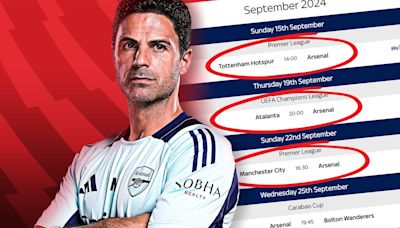 Mikel Arteta facing huge test as depleted Arsenal go to Tottenham, Atalanta and Man City in space of seven days