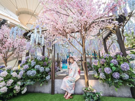 卡娜赫拉粉必去！三井Outlet造景一次看 紫藤、繡球花神社免費拍