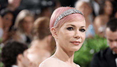 Michelle Williams Debuts a Bright Pink Pixie at the 2024 Met Gala