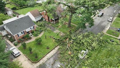 Aerial images of Maryland tornado damage captured by FOX 5 Skyfox Drone