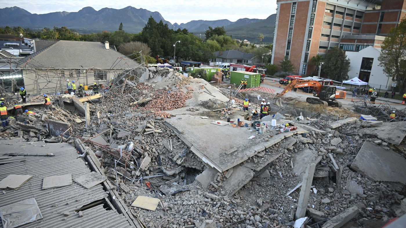 5 workers dead, dozens still missing after a building collapsed in South Africa