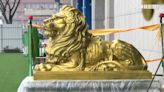 「銅獅」漆成「金獅」網譏俗 基隆文化局：暫時保護塗層