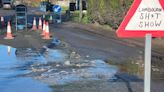 Villagers angry at water company over sewage leak on street lasting months