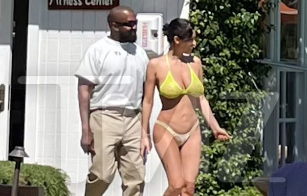 Kanye West and Bianca Censori Pop Up Poolside in Santa Barbara