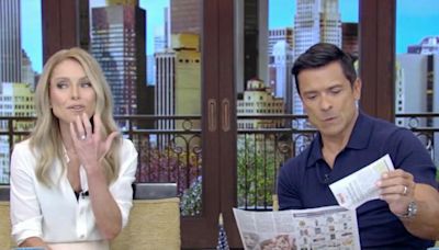 Kelly Ripa starts cleaning her pearly whites on 'Live' after Mark Consuelos says he used to avoid telling friends they had food in their teeth: "I don’t trust you now"