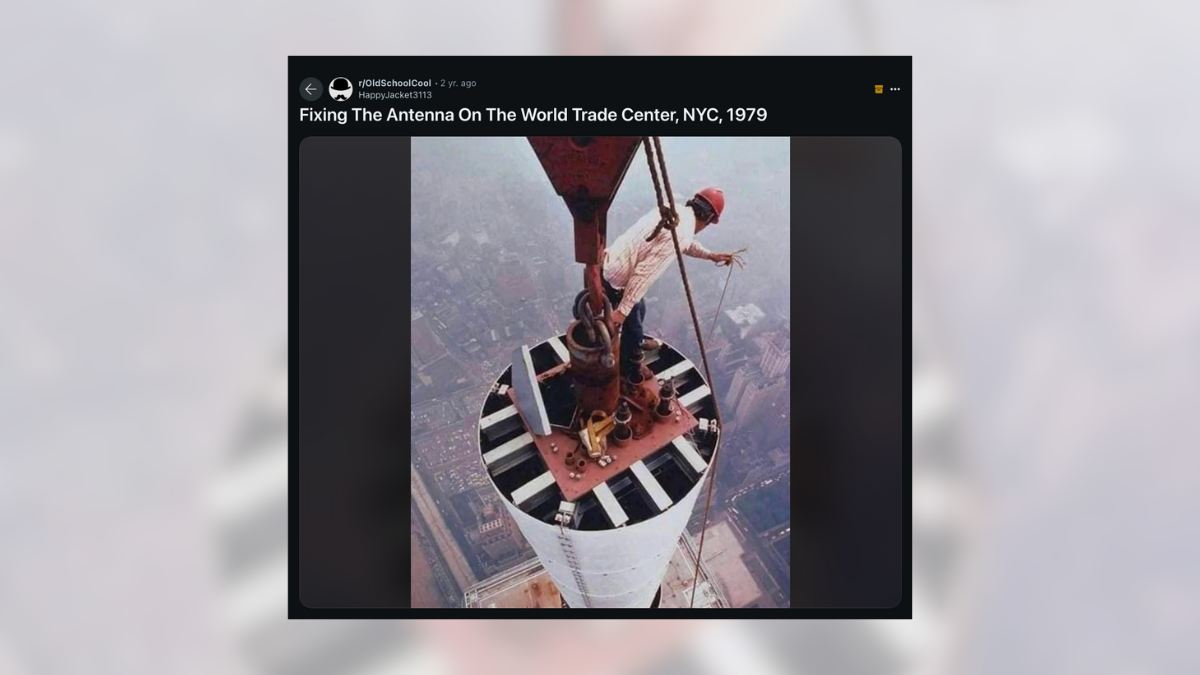 Fact Check: 1979 Pic of Worker Fixing Antenna on World Trade Center Went Viral. Here's the Backstory