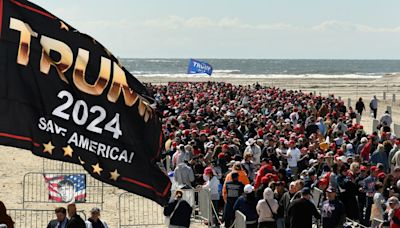 Wild scene at the Jersey Shore rally as crowds await former President Trump