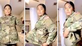 Military mom demonstrates how a maternity uniform works in the Army: ‘So well designed’