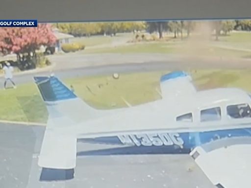Plane narrowly misses golfer as pilot makes emergency landing at golf course