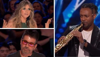 'AGT' judges Heidi Klum and Simon Cowell don't sway as B Thompson plays Tina Turner classic